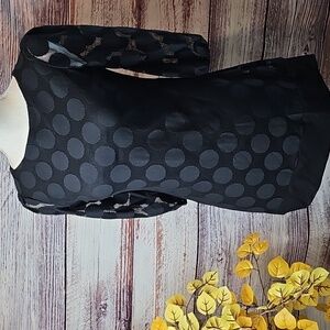 NEW STYLE & CO BLACK NET LINED 3/4 SLEEVE PULLOVER TOP BLOUSE